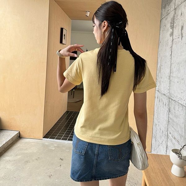 新色登場☆バーバリー ロゴ刺繍 コットン Tシャツ 偽物 Baz22860